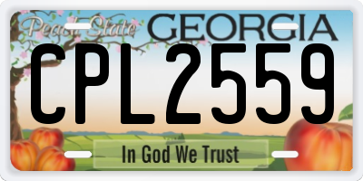 GA license plate CPL2559