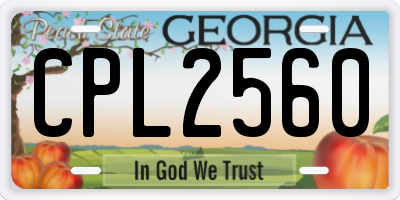 GA license plate CPL2560