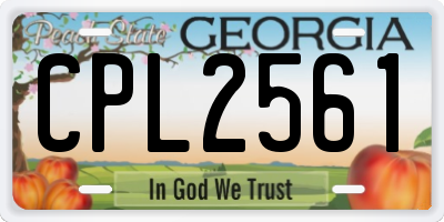 GA license plate CPL2561