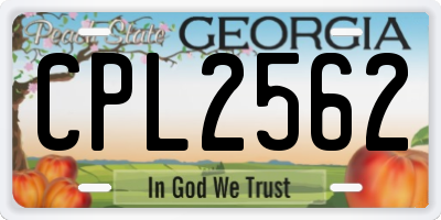 GA license plate CPL2562