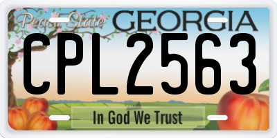GA license plate CPL2563