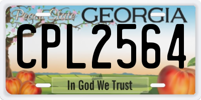 GA license plate CPL2564