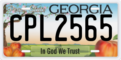 GA license plate CPL2565