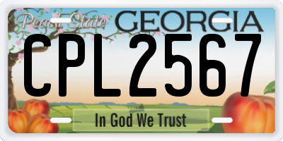 GA license plate CPL2567