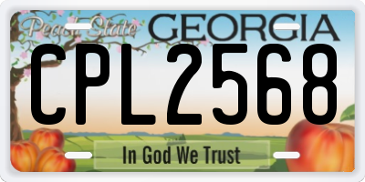 GA license plate CPL2568