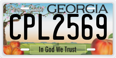 GA license plate CPL2569