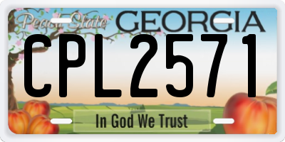 GA license plate CPL2571