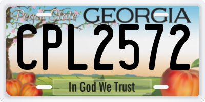 GA license plate CPL2572