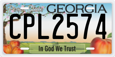 GA license plate CPL2574