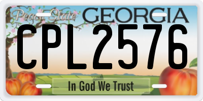 GA license plate CPL2576