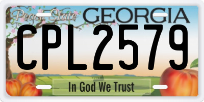 GA license plate CPL2579