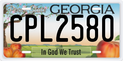 GA license plate CPL2580