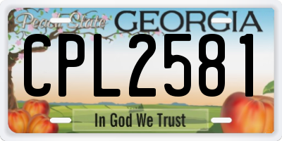 GA license plate CPL2581