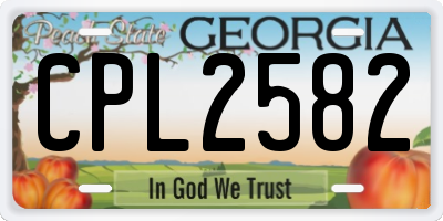 GA license plate CPL2582