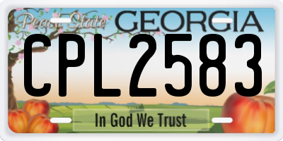 GA license plate CPL2583