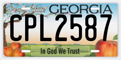 GA license plate CPL2587