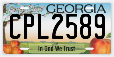 GA license plate CPL2589