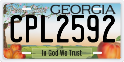 GA license plate CPL2592