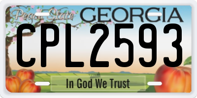 GA license plate CPL2593