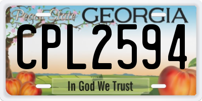 GA license plate CPL2594