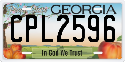 GA license plate CPL2596