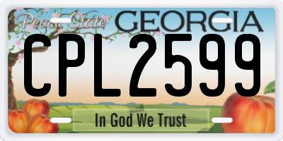 GA license plate CPL2599