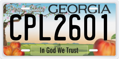 GA license plate CPL2601