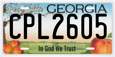 GA license plate CPL2605