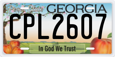 GA license plate CPL2607