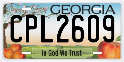GA license plate CPL2609