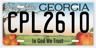 GA license plate CPL2610