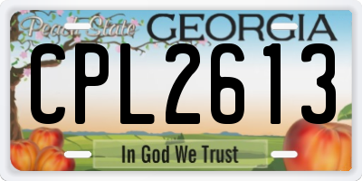 GA license plate CPL2613