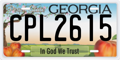 GA license plate CPL2615