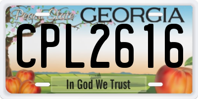 GA license plate CPL2616