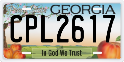 GA license plate CPL2617