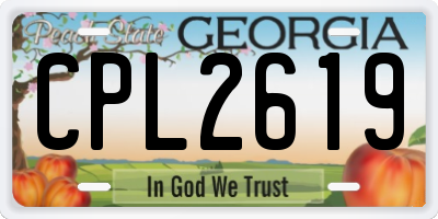 GA license plate CPL2619