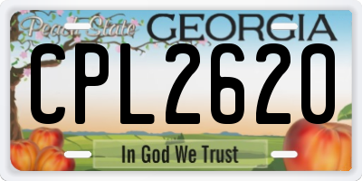 GA license plate CPL2620