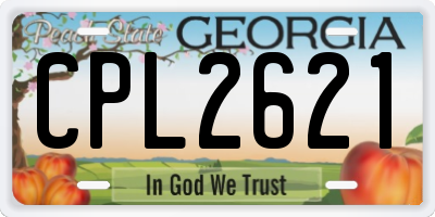 GA license plate CPL2621