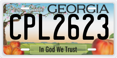 GA license plate CPL2623