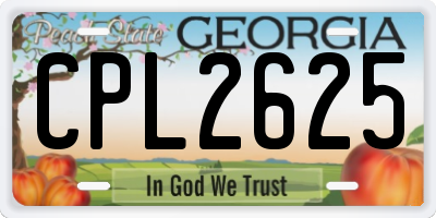 GA license plate CPL2625