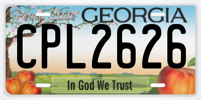 GA license plate CPL2626