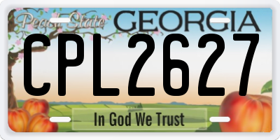 GA license plate CPL2627