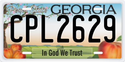 GA license plate CPL2629