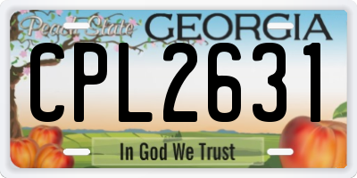 GA license plate CPL2631