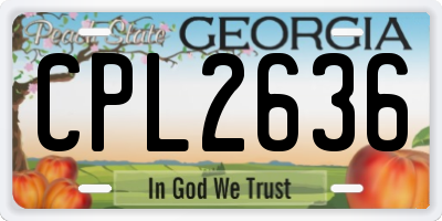 GA license plate CPL2636