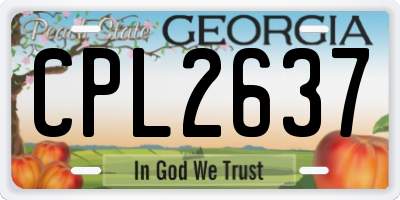 GA license plate CPL2637