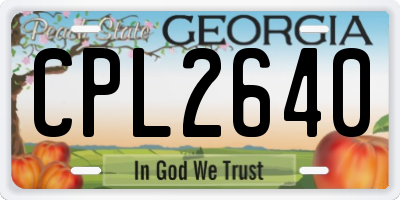 GA license plate CPL2640