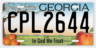 GA license plate CPL2644