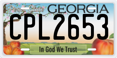 GA license plate CPL2653