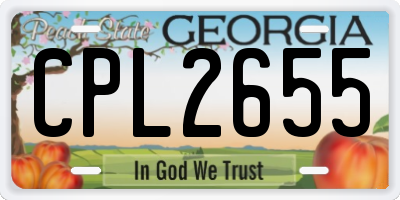 GA license plate CPL2655